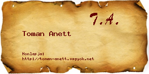 Toman Anett névjegykártya